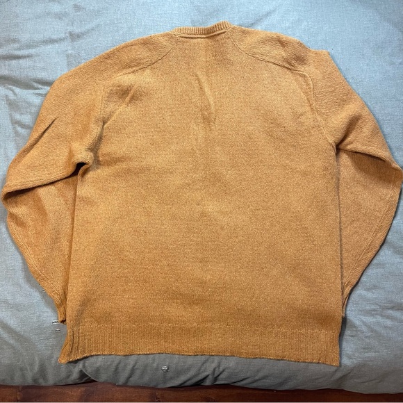 Vintage Springfoot Sweater Men's Large Pullover Yellow 100% Lambs Wool - Picture 6 of 6